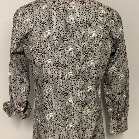 Steven land shirt gray floral trim fit red Kufo - Picture 3 of 3